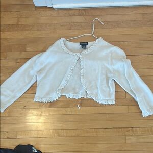 Ralph Lauren White Ruffled Cardigan 16
